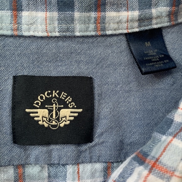 Dockers Men’s M Blue White Red Plaid Button Down Shirt EUC - Picture 6 of 11